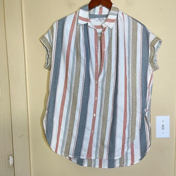Madewell Multicolor Striped Button-Up Top - Picture 2 of 8